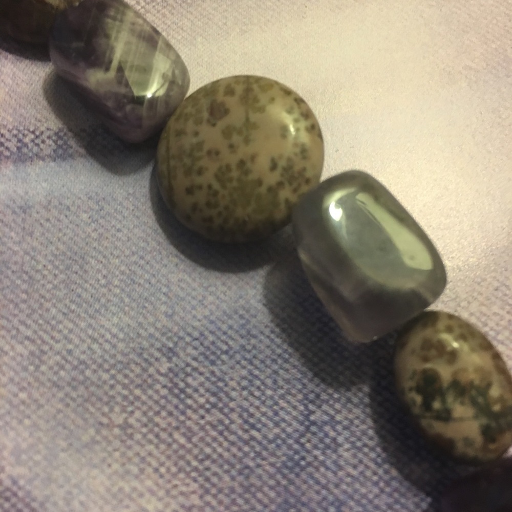 Banded Amethyst & Lavender Jasper Necklace - Picture 7 of 8